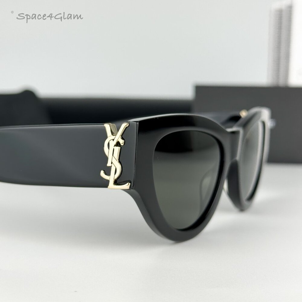 BRAND NEW Saint Laurent SLM94 001 Black Grey Cat Eye Women Sunglasses